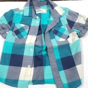 4t short sleeve SOLD checker plaid button down dress shirt  SOLD